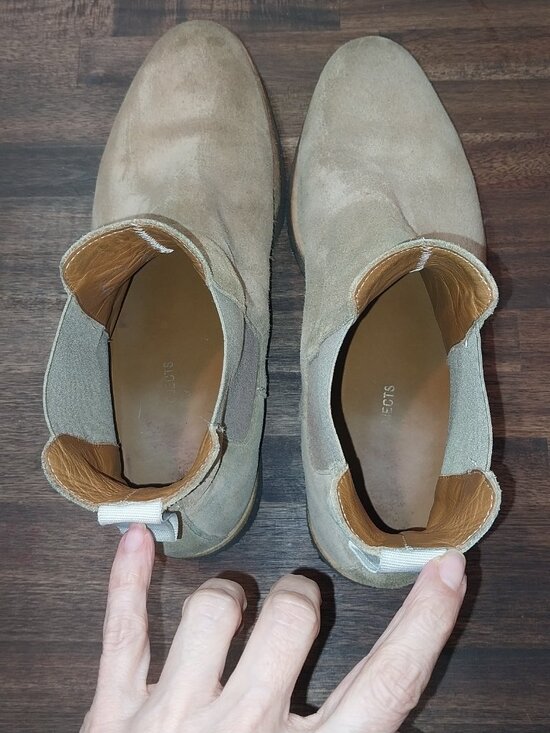 Common Project Chelsea Ankle Boots Shoes Men 11.5 Beige Suede Casual Rubber Sole